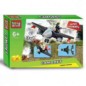 Конструктор – Самолет 3-в-1 из серии Легко собрать, 81 деталь (Город Мастеров, KK-1811-Rsim)